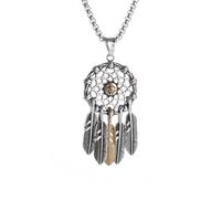 Retro Hollow Dream Catcher Feather Pendant Necklace Men Women Fashion Gift Jewelry
