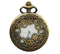 Retro Hollow Gear Antique Pendant Quartz Pocket Watch Necklace Gift Durable and Useful Nice Processing