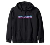 Retro Hollywood California Beach Sunset LA Palm Trees Cheap Zip Hoodie