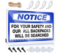 Retro Home Decor Dorm Cool Wall Art - Notice For Your Safety And Our All Backpacks Will Be Searched Reusable Rustic Wall Hanging(30X40CM)