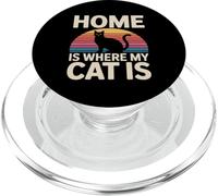 Retro Home Is Where My Cat Is PopSockets PopGrip for MagSafe