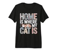 Retro Home is Where My Cat is Premium T-Shirt