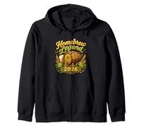 Retro Homebrew Barrel Artisan 2026 Design Zip Hoodie