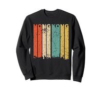 Retro Hong Kong Cityscape Downtown Skyline Distressed Sweatshirt