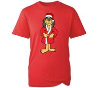 Retro Hong Kong Phooey Tee, Humorous Cartoon Dog Graphic T-Shirt, Festive Xmas 2025 Novelty Gift Top Unisex UK (Red, XL)
