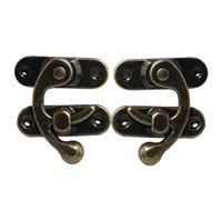 Retro Hook Latch, 2 Pieces Versatile Antique Buckle Hook, Jewelry Box Hook Closure, Retro Style Hasp Hook, Left And Right Hook Latch From Esti