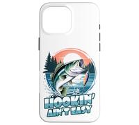 Retro Hookin Ain't Easy Funny Bass Fishing Catch Fisherman Case for iPhone 16 Pro Max