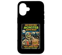 Retro Horror Monster Movie Zombie Drive-In Design Case for iPhone 16
