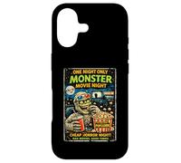 Retro Horror Monster Movie Zombie Drive-In Design Case for iPhone 17
