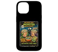 Retro Horror Monster Popcorn Drive-In Design Case for iPhone 14