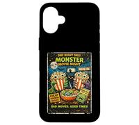 Retro Horror Monster Popcorn Drive-In Design Case for iPhone 16 Plus
