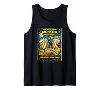 Retro Horror Monster Popcorn Drive-in Design Tank Top