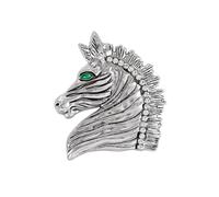 Retro Horse Animal Brooch Pin for Women Men Vintage Rhinestone Crystal Horse's Head Brooches Lapel Pins Delicate Dress Accessories Holiday Party Race Jewelry Gift for Father Uncle, L, Crystal
