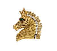 Retro Horse Animal Brooch Pin for Women Men Vintage Rhinestone Crystal Horse's Head Brooches Lapel Pins Delicate Dress Accessories Holiday Party Race Jewelry Gift for Father Uncle, L, Crystal