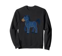 Retro Horse Denim Patchwork Patch Art Cute Sweatshirt