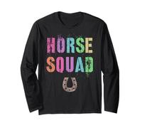 Retro Horse Squad Ranch Cowgirl Wild Horseback Country Vibes Long Sleeve T-Shirt