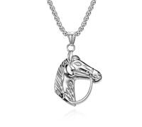 Retro Horsehead Titanium Steel Necklace Stainless Steel Horse Racing Men's Pendant Jewelry