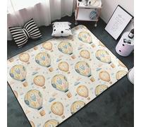 Retro Hot Air Balloon A Print Area Rugs for Living Room Bedroom, Washable Soft 3x5 Throw Rugs Non Slip Carpet for Bedroom Decor Aesthetic 60x39 inches