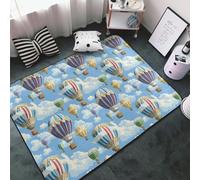 Retro Hot Air Balloon Print Area Rugs for Living Room Bedroom, Washable Soft 3x5 Throw Rugs Non Slip Carpet for Bedroom Decor Aesthetic 60x39 inches