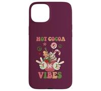 Retro Hot Cocoa Peace Sign Winter Holiday Graphic Case for iPhone 15 Plus
