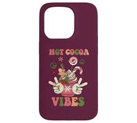 Retro Hot Cocoa Peace Sign Winter Holiday Graphic Case for iPhone 15 Pro