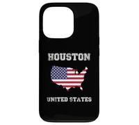 Retro Houston United States Distressed United States Flag Case for iPhone 13 Pro