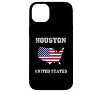 Retro Houston United States Distressed United States Flag Case for iPhone 14 Plus