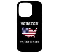 Retro Houston United States Distressed United States Flag Case for iPhone 14 Pro
