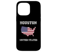 Retro Houston United States Distressed United States Flag Case for iPhone 14 Pro Max