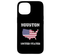 Retro Houston United States Distressed United States Flag Case for iPhone 15