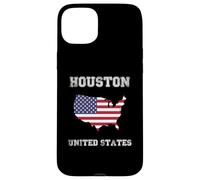 Retro Houston United States Distressed United States Flag Case for iPhone 15 Plus