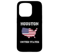 Retro Houston United States Distressed United States Flag Case for iPhone 15 Pro