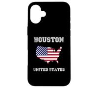 Retro Houston United States Distressed United States Flag Case for iPhone 16 Plus