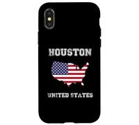 Retro Houston United States Distressed United States Flag Case for iPhone X/XS