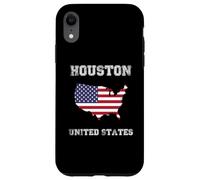 Retro Houston United States Distressed United States Flag Case for iPhone XR