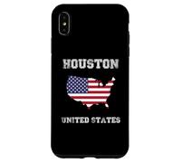 Retro Houston United States Distressed United States Flag Case for iPhone XS Max