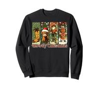 Retro Howdy Christmas Santa Highland Cow Gingerbread Cowboy Sweatshirt