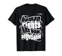 Retro Human Rights Design with Distressed White Typography T-Shirt