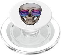 Retro Human Skull Head Art with Psychedelic Sunglasses Style PopSockets PopGrip for MagSafe
