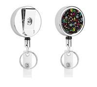 Retro Hummingbird Floral Metal Badge Clip,Id Badge Holders Retractable Pull Rope,Clips Retractable ID Card Holder for Office