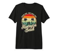 Retro Huntington Beach Surf City CA Longboard Sunset Premium T-Shirt