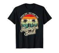 Retro Huntington Beach Surf City CA Longboard Sunset T-Shirt
