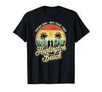Retro Huntington Beach Surf City CA Longboard Sunset T-Shirt