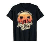 Retro Huntington Beach Surf City CA Longboard Sunset T-Shirt