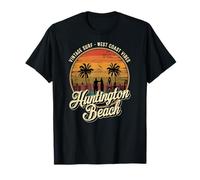 Retro Huntington Beach Surf City CA Longboard Sunset T-Shirt
