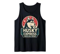 Retro Husky Christmas - North Pole Sled Team Tank Top