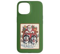 Retro Husky Christmas Sled Team - Santa’s Dog Sled Crew Case for iPhone 15