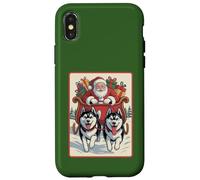 Retro Husky Christmas Sled Team - Santa’s Dog Sled Crew Case for iPhone X/XS