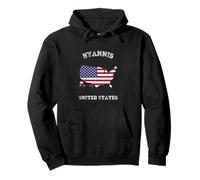 Retro Hyannis United States Distressed United States Flag Pullover Hoodie