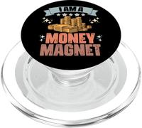 Retro I Am A Money Magnet Manifest Wealth Positive Thinking PopSockets PopGrip for MagSafe